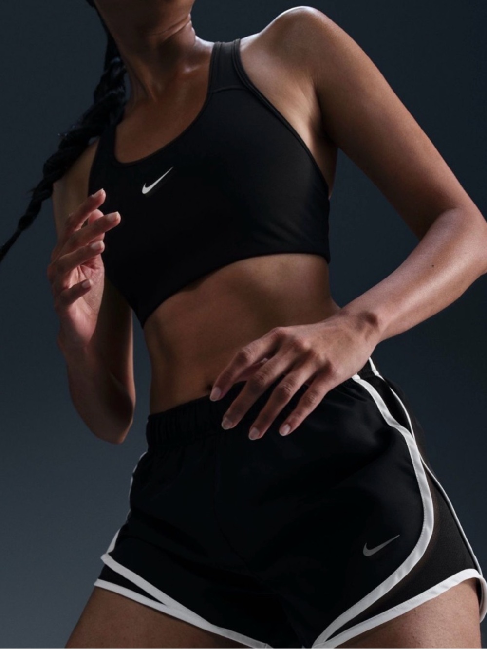 Nike Dri-FIT Tempo Running Shorts Black White Trim XS
